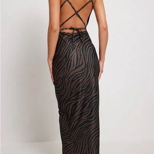 NA-KD cowl neck maxi dress